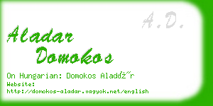 aladar domokos business card